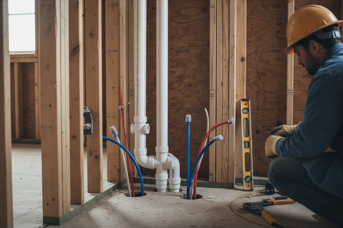 Drain and supply rough-in during Garbage Disposal Repair in Glenelg